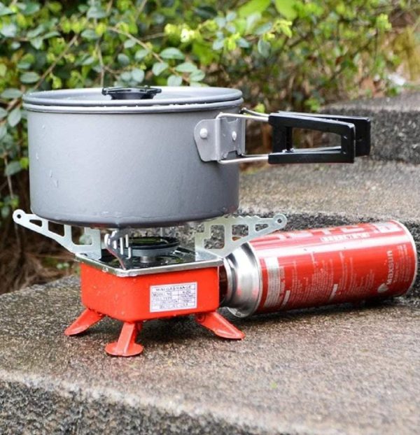 Portable Camping Stainless Steel Stove With Gas Can Stainless Steel Automatic Gas Stove (with Free Gas Can)