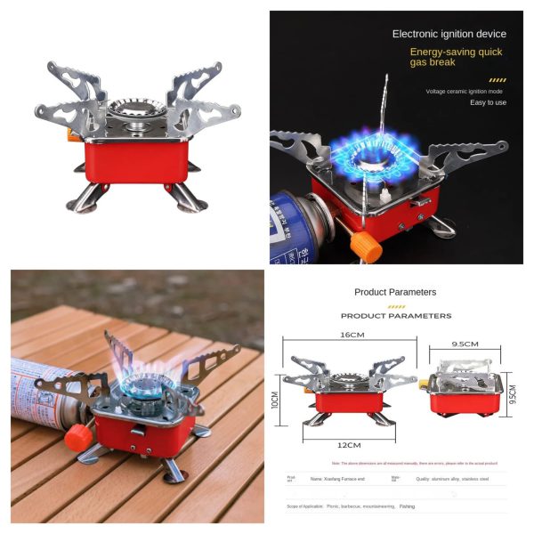 Portable Camping Stainless Steel Stove With Gas Can Stainless Steel Automatic Gas Stove (with Free Gas Can)