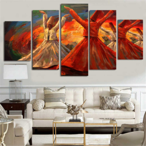 Abstract Multi-Panel Canvas Frame Set