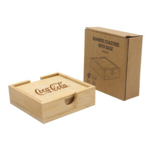 Bamboo Drawer Tea Coaster Set