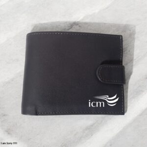Bi-Fold Leather Wallet with Button Closure