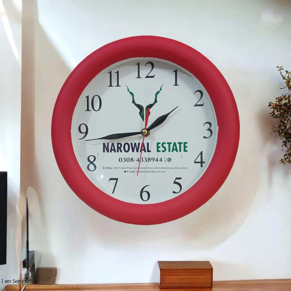 Bold Red Promotional Wall Clock