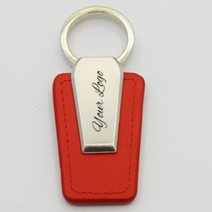 Classic Metal Leather Keychain (Red)