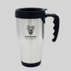 Classic Steel & Black Travel Mug