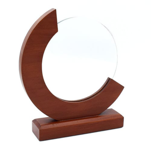 Crescent Wood & Glass Trophy
