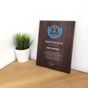 Executive Dark Walnut Certificate Plaque