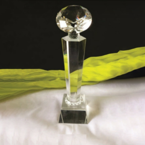 Faceted Crystal Column Trophy