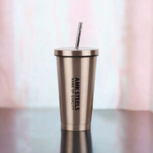 Slim Steel Tumbler with Straw